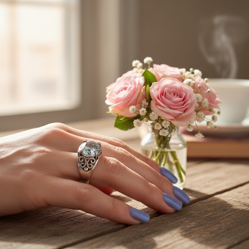 Elegant Sterling Silver Ring With Cz